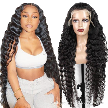 Cheap Wholesale Hair Deep Wave Wigs Human Lace Front Closure Brazilian Transparent Lace Closure Human Hair Wigs for Black Women